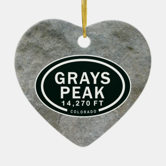 Personlig Grays toppar CO Mountain Heart Ornament (Framsidan)