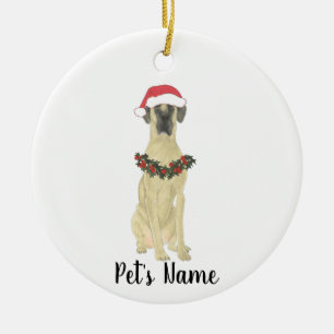 Personlig Great dane (Fawn) Julgransprydnad Keramik