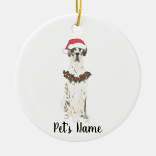 Personlig Great dane (Harlequin) Julgransprydnad Keramik