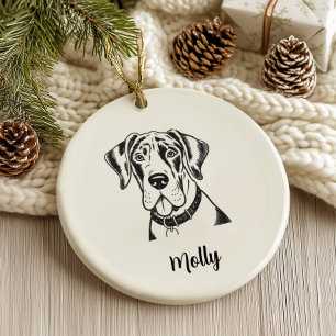 Personlig Great Dane Jul Julgransprydnad Keramik