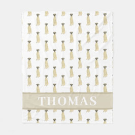 Personlig Great Dane (Maskerad Fawn)  Fleecefilt