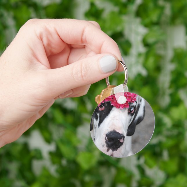 Personlig Great Dane – Minimalistisk  Nyckelring (Hand)