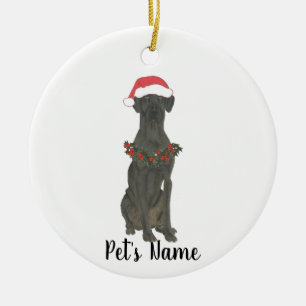 Personlig Great dane (svart) Julgransprydnad Keramik