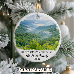 Personlig Great Smoky Mountains, North Carolina Julgransprydnad Keramik