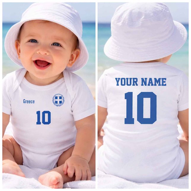 Personlig Greece Baby Bodysuit T Shirt (Skapare uppladdad)