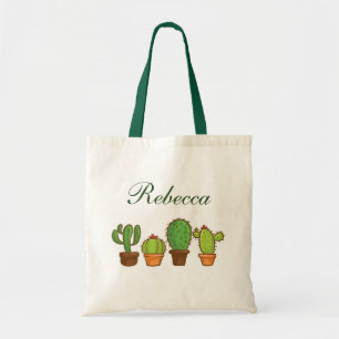 Personlig Greenery Cactus Plants Tygkasse