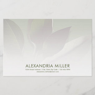 Personlig Greenery Stationery med kontaktinformati Brevpapper