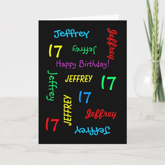 Personlig Greeting Card, 17:e födelsedagen Kort (Framsida)