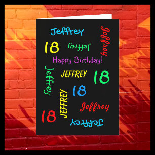 Personlig Greeting Card, 18:e födelsedagen Kort