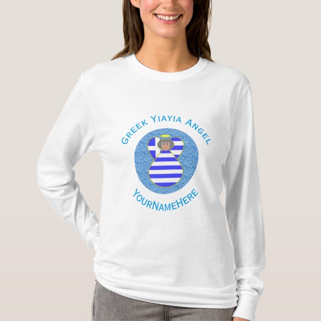Personlig grekisk blond ängelsflagga t shirt (Framsida)