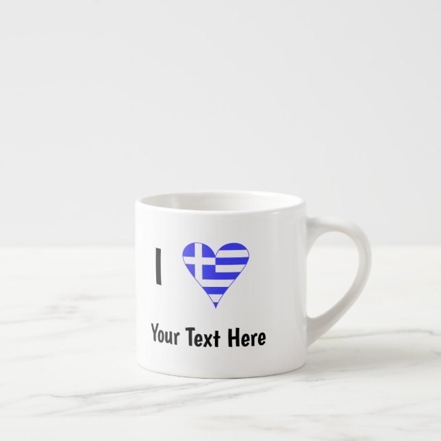 Personlig grekisk flagga hjärta kärlek espressomugg (Höger)