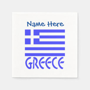 Personlig grekisk flagga namn papper pappersservett