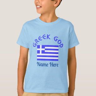 Personlig grekisk gudsflagga pojkes arv t shirt