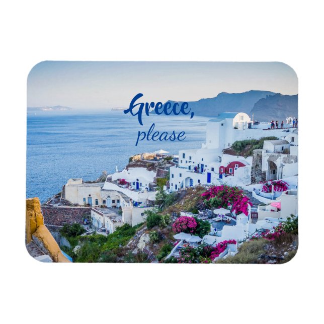Personlig/ Grekland Snälla / Santorini Magnet (Horisontell)