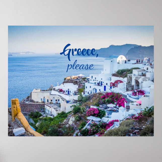 Personlig/Grekland, tack/Santorini Poster (Framsidan)