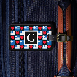 Personlig Greklands Flagga Anpassningsbar Brev Gre Bagagebricka