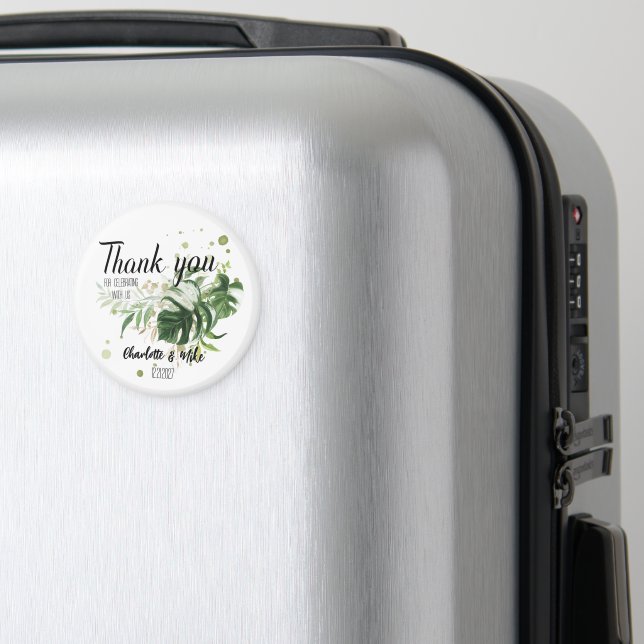 Personlig Grey Boho Wedding Favor Gifts Magnet (In Situ (Luggage))