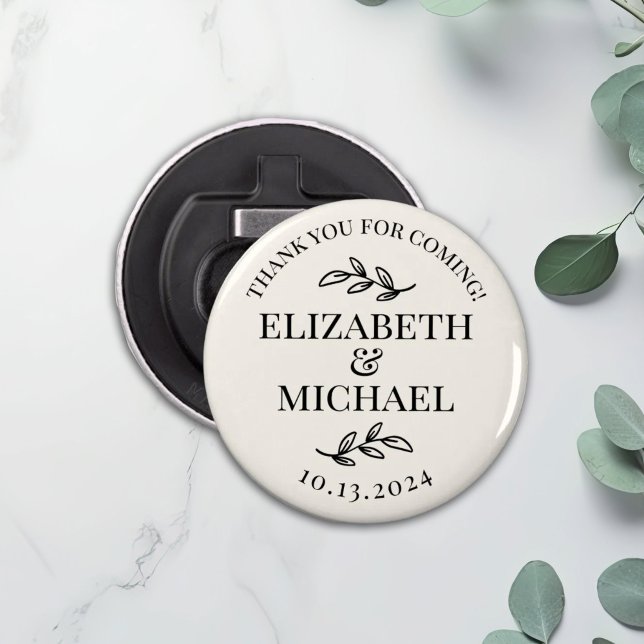 Personlig Grey Gren Wedding Favor Button Flasköppnare (Skapare uppladdad)