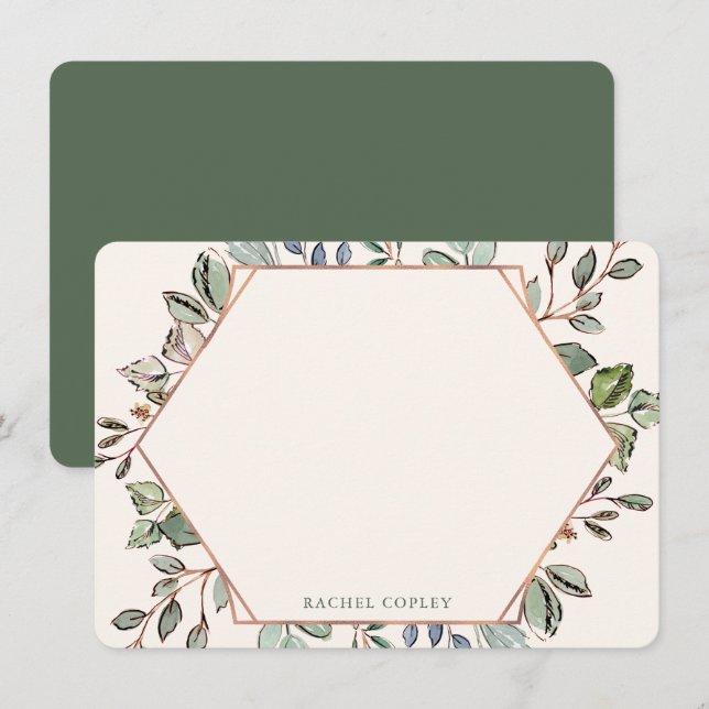 Personlig Grey Löv Elegant Stationery Anteckningskort (Fram/baksida)