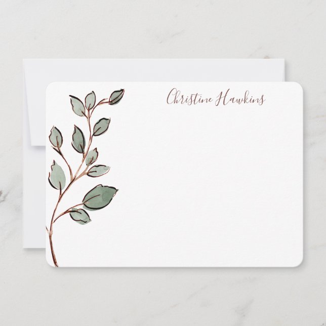 Personlig Grey Löv Rustic Stationery Anteckningskort (Framsida)