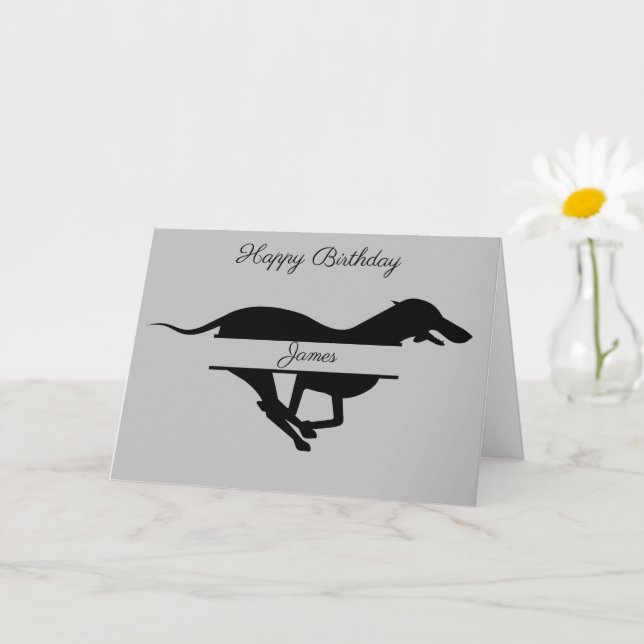 Personlig Greyhound hund Birthday-hälsningskort Kort (Liten växt)
