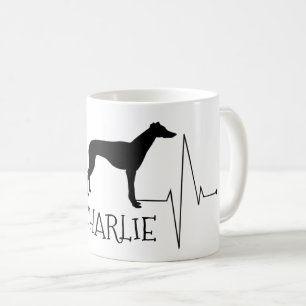 Personlig Greyhound Whipper Kärlek Hund Heart Beat Kaffemugg