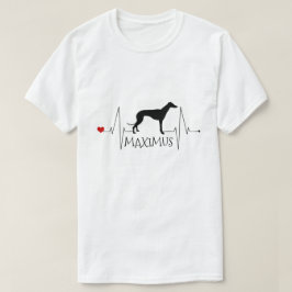 Personlig Greyhound Whipper Kärlek Hund Heart Beat T Shirt