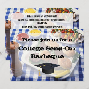 Personlig grillfest för collegeavsked med burgare inbjudningar