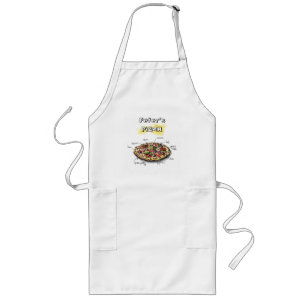 Personlig grillförkläde med pizzakonst långt förkläde