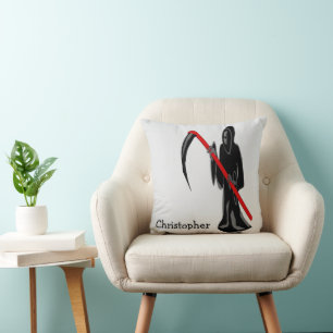 Personlig Grim Reaper-design Kudde