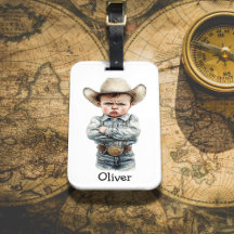 Personlig Grinig Cowboy i Denimdräkt