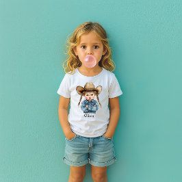 Personlig Grinig Cowgirl i Denimjacka T Shirt