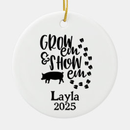 Personlig gris 4H gårdsornament Julgransprydnad Keramik