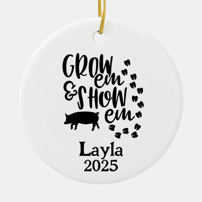 Personlig gris 4H gårdsornament Julgransprydnad Keramik (Framsidan)