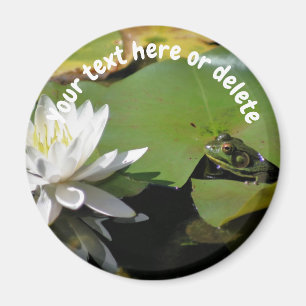 Personlig groda och vattenlilja lotusblomma magnet