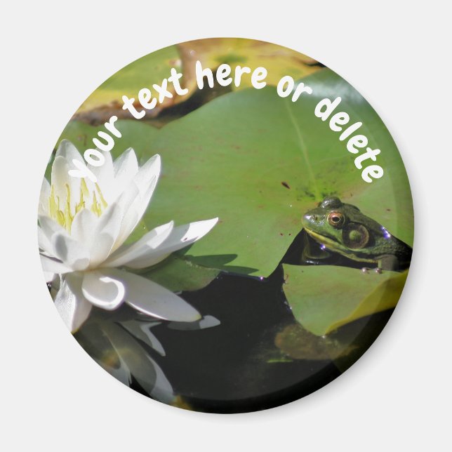 Personlig groda och vattenlilja lotusblomma magnet (Framsidan)