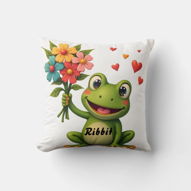 Personlig grodablommor kastkudde kudde (Framsida)