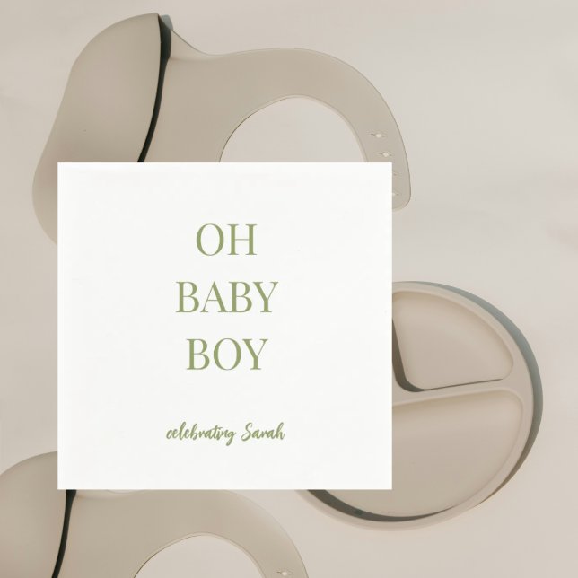Personlig grön babyboy shower pappersservett (Skapare uppladdad)