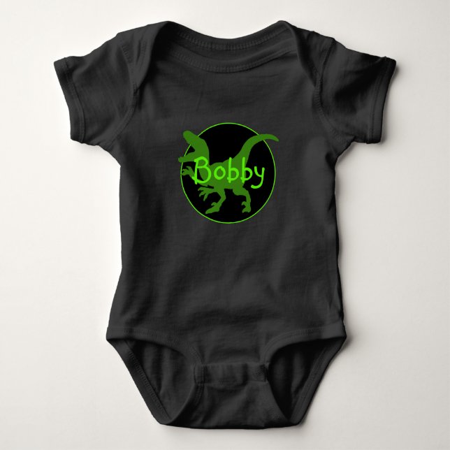 Personlig Grön Dinosaurie  T Shirt (Framsida)