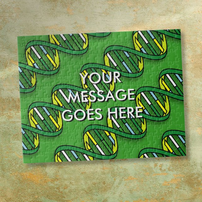 Personlig grön DNA medicinsk vetenskap Pussel (Personalized Green DNA Medical Science Jigsaw Puzzle)