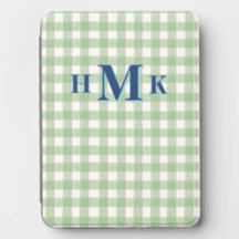 Personlig grön Gingham-monogram