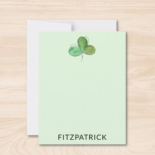Personlig Grön Shamrock Irländskt Kulturarv Anteckningskort