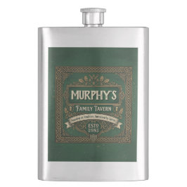Personlig grön vintage-Whiskey i keltisk stil Fickplunta