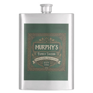 Personlig grön vintage-Whiskey i keltisk stil Fickplunta