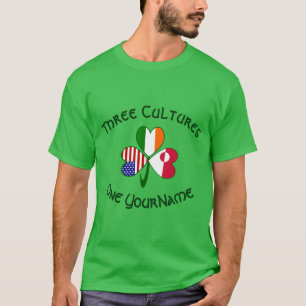 Personlig Grönland Irland USA Shamrock Herr T Shirt