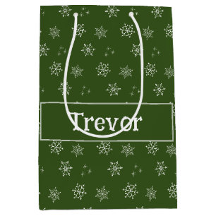 Personlig Grönt Anpassningsbar Snowflake Gift Bag