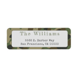 Personlig Grönt arméns Returadress Camouflage Etikett