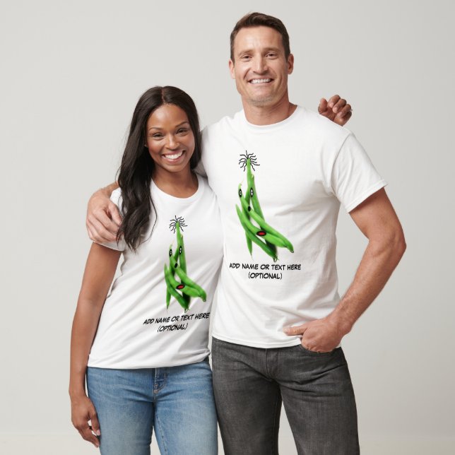 Personlig Grönt Bean Tecknad T-shirt (Unisex)