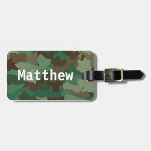 Personlig Grönt Camo Luggage Tag Bagagebricka