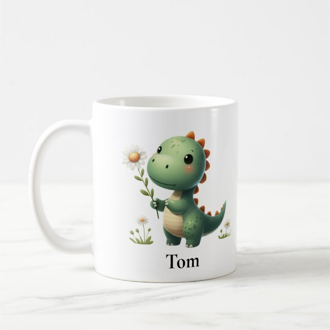 Personlig Grönt Dosering med blomma Kaffemugg (Vänster)